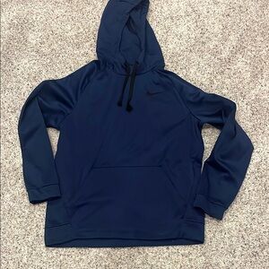Navy Blue Nike Dri-Fit Hoodie with Black Logo large